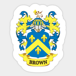 Brown Family Name Crest Sticker